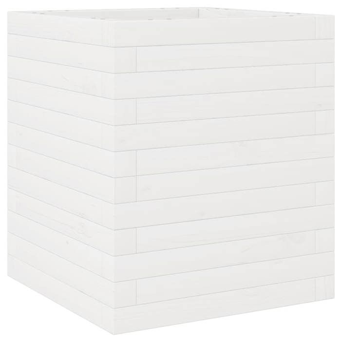 VidaXL Jardinière blanc 40x40x46 cm bois de pin massif, jardinière d'extérieur, bac à fleurs, boîte à plantes, jardinière de 3282400