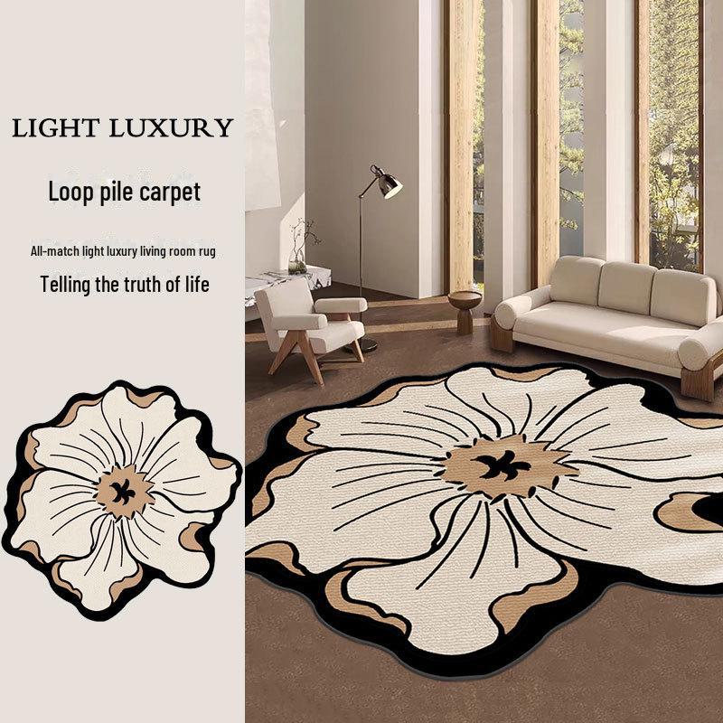 Covor de lux din catifea cu buclă de formă neregulată pentru living, dormitor sau birou