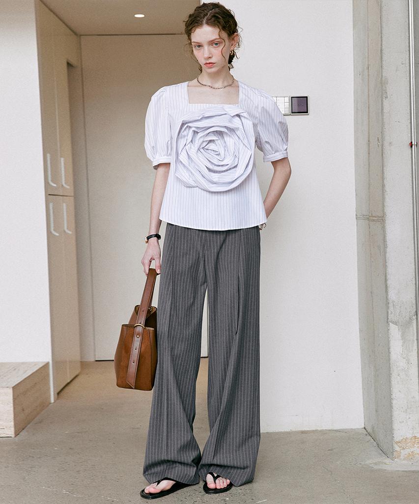Dyuidyui Summer Stripe Slacks_Gray