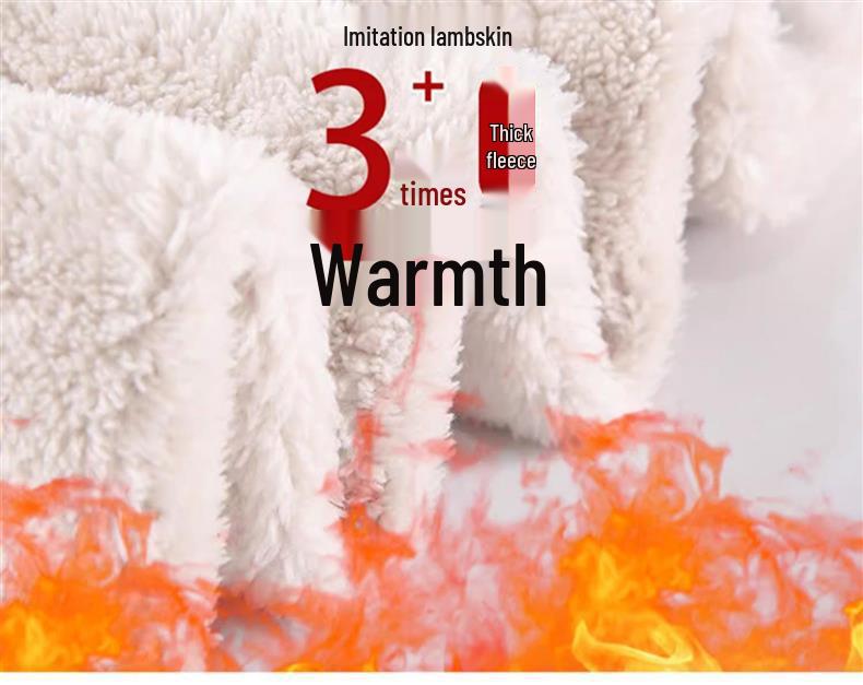 2024 Women's Winter Fleece-Lined Lambswool Sweatpants - Extra Long, Thickened Joggers with Cuffed Corduroy Design