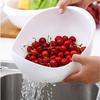 1PC-Silicone Colander Rice Bowl Drain Basket Fruit Bowl Washing Drain Basket with Handle Washing Basket Home Kitchen Organizer