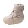 Dicke Sohle, erhöhend, Schneestiefel für Damen, neu, Winter, weiß, rutschfest, Brotschuhe, verdickt und mit Samt gefüttert, warme Baumwollstiefel