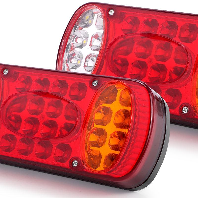 Pair 32LED Car Truck Tail Light Rear Stop Brake Light Turn Signal Indicator Reverse Taillight For Trailer Truck Lorry UTE 12-24V