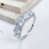 3.6CT All Moissanite Rings For Women 5 Stones Sparkling Dia Wedding Band 100% Silver Jewelry