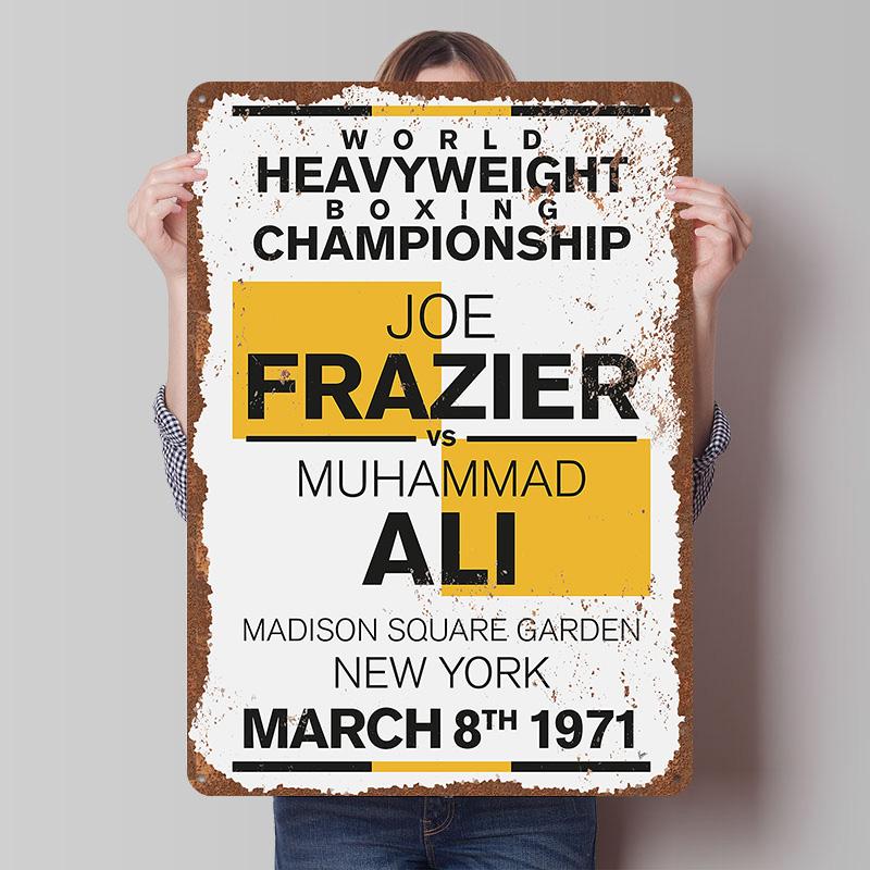 Joe Frazier Boxer Metal Posters Custom Vintage Metal Signs Wall Art Retro Tin Plaque for Man Cave Bedroom Decoration Gaming Home