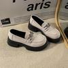 British style small leather shoes women's 2025 summer new platform black muffin loafers versatile Mary Jane shoes ins