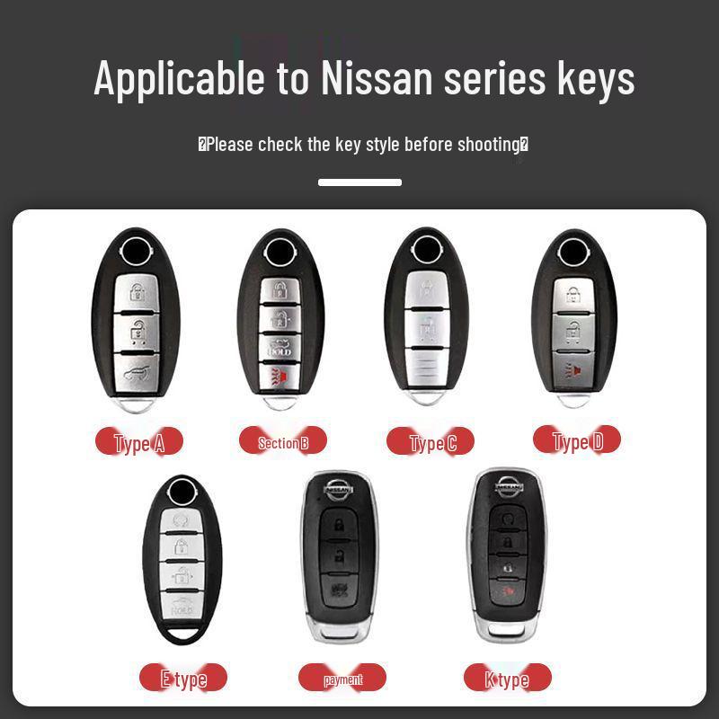 Nissan Key Cover: Suitable for Qashqai, Teana, Tiida, Paladin, Murano, Sylphy Models.