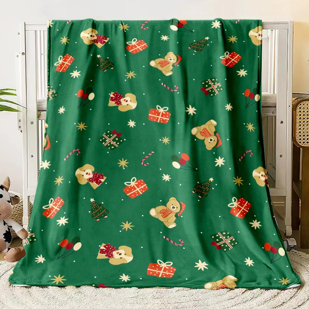 Traumhaftes Weihnachts-Flanell-Dünndecke Schlafzimmerdecke, Wohnzimmer, Sofadecke, Studentenbüro Nickerchen, Campingausflug, Kindergeschenk