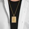 Popular Hip Hop Full Diamond Playing Cards Hearts K Pendant Titanium Steel Gold Plated Couple Necklace Niche Trend