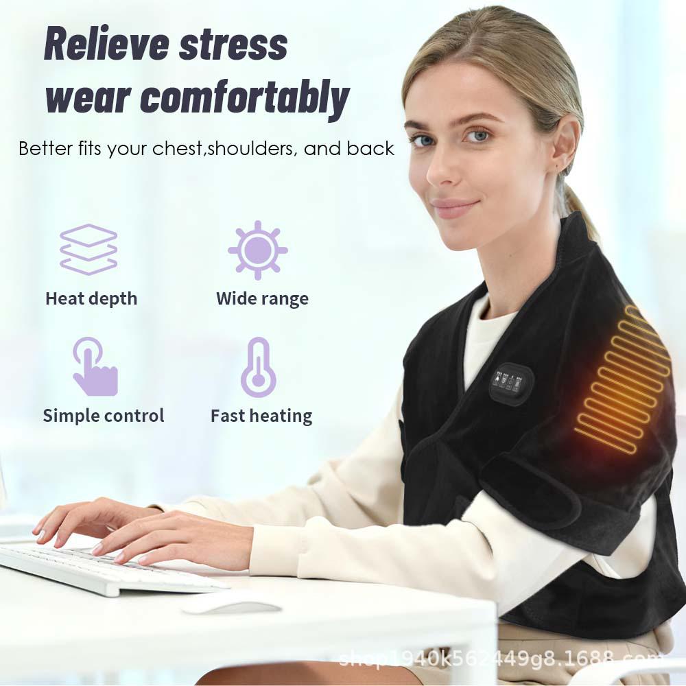 5V Electric Heating and Vibration Massage Shoulder and Neck Therapy Pad