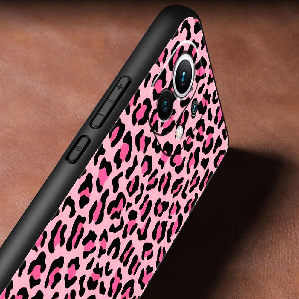 Handyhülle für Xiaomi Mi 15 14 13 12 11 Lite 14T 13T 12T 11T Pro Poco X7 X6 X5 X3 Pro F6 F5 F4 Hülle Rosa Leopardenmuster