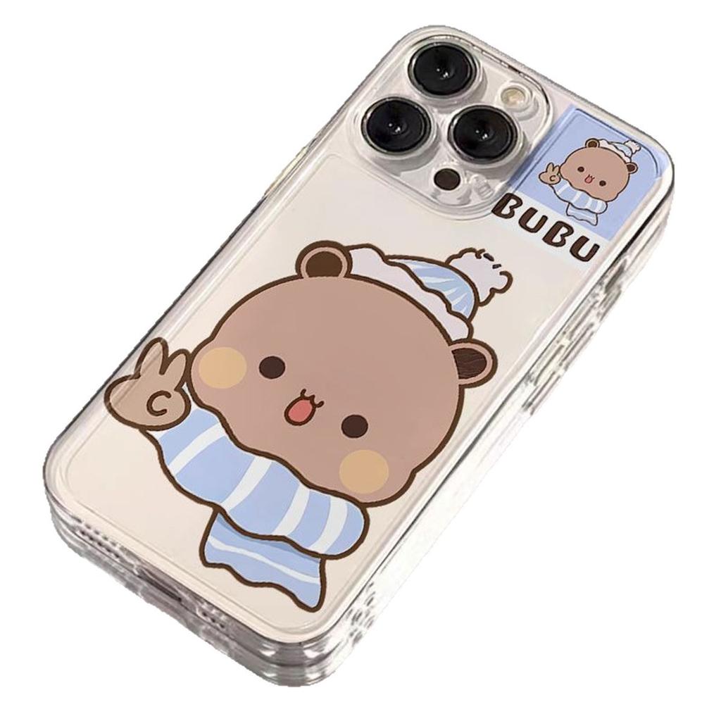 New Solid Color Transparent Phone Case for Girls, for Apple 14pro, Transparent Space Case with Cute and Super Cute Pattern
