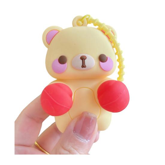 Yousheng Keychain Pendant Cartoon Bear Panda Shape Stress Relief Fidget Pendant with Bead Chain Lanyard Keys Bags Decompression