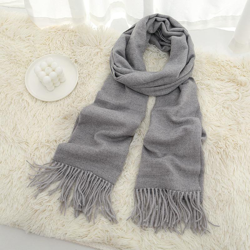 New solid color Maillard autumn and winter scarf versatile imitation cashmere scarf women's high-end warm scarf shawl
