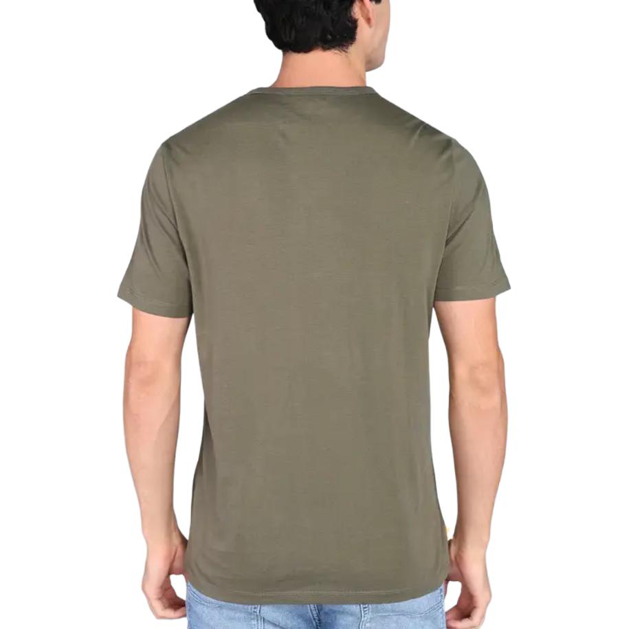 Timberland Letter Print Round Neck Short Sleeve T-Shirt Men Tops Brown A2BV6-Z33