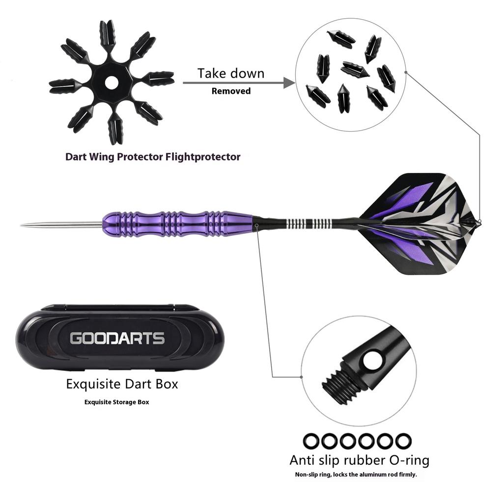 Darts Metal Tip Set 3 Aluminum Shaft Metal Dart Set Professional Darts Steel Tip Sets