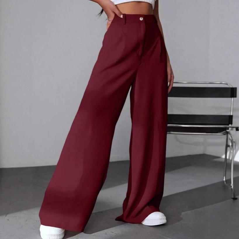 2025 Hose im neuen Stil, modische einfarbige Anzughose, Freizeithose, gerade Hose für Damen