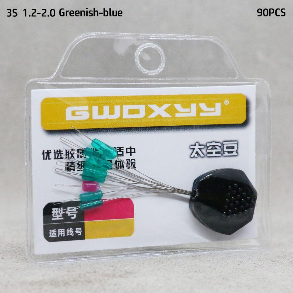 

90pcs(10групп) Принадлежности для рыбалки Рыбалка Поплавок Пробка Космические бобы Озера Реки Море 3S 1.2-2.0-greenish-blue