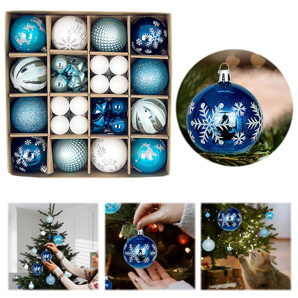 44Pcs Xmas Balls Decoration Plastic Christmas Tree Ornaments Xmas Decorative Hanging Ornaments for Christmas Tree Decorations