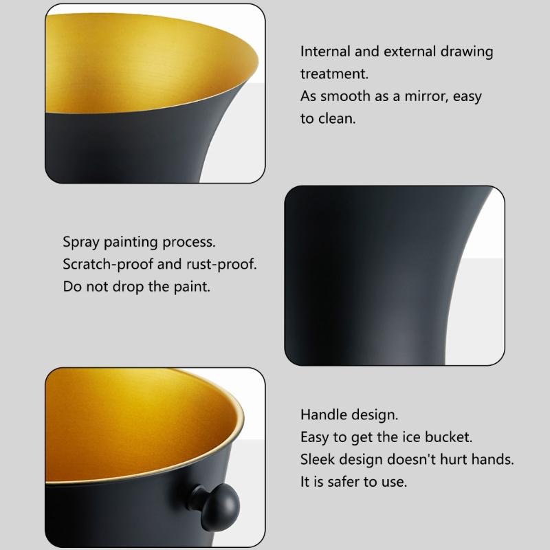 Beverage Ice Bucket Stainsless Steel Champagnes Bucket Beverage Tub Drink Coolers Wine Supplies for Restaurant