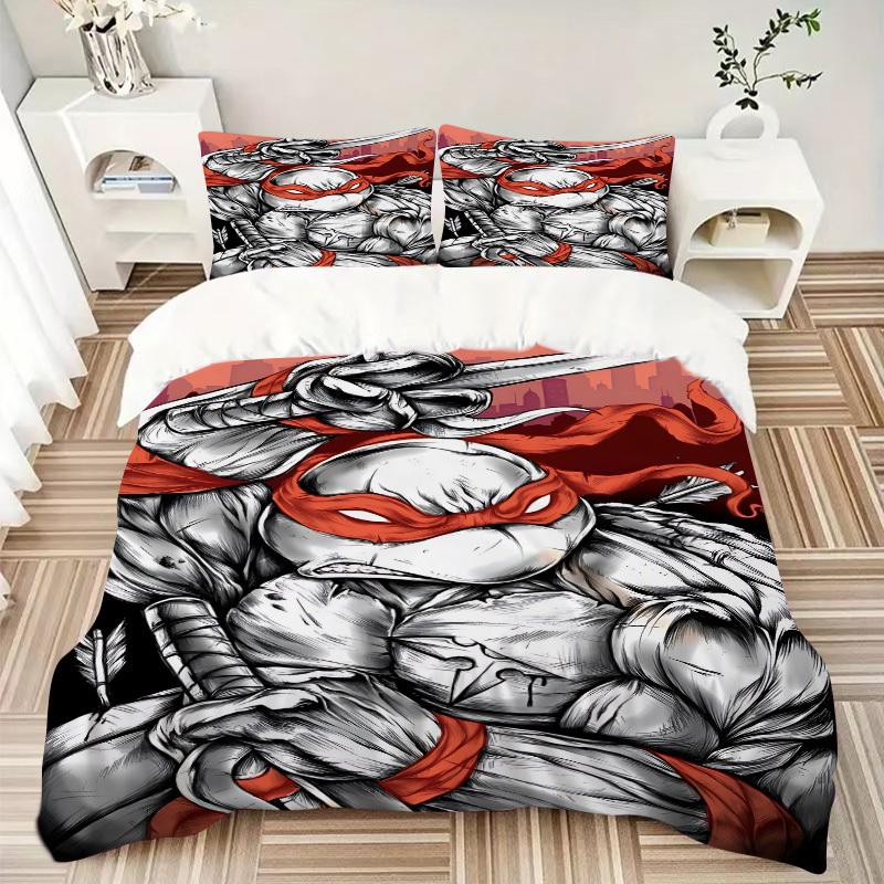 3pcs Ninja Turtles Bedding Set. Soft and Comfortable with No Core Included (1x Duvet Cover + 2x Pillow Covers) Yy251031046