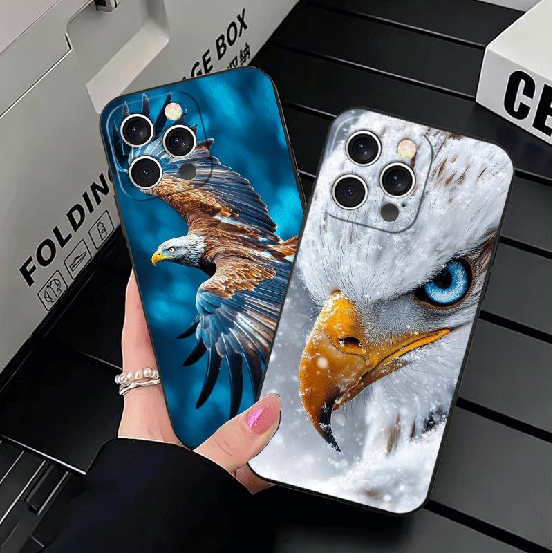 Bald Eagle Cool Soft Phone Case for iPhone 16 16E 17 Air 15 Pro Max 14 Plus 13 Mini 11 12 7 Black Cover Back Shell