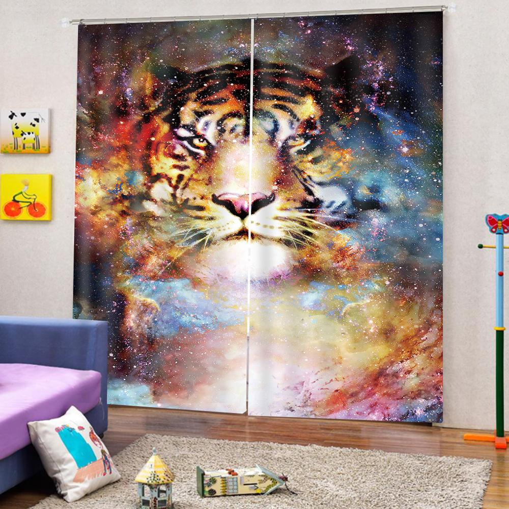 Luxury Blackout 3D Window Curtains For Living Room Bedroom tiger curtains for boy room Blackout curtain
