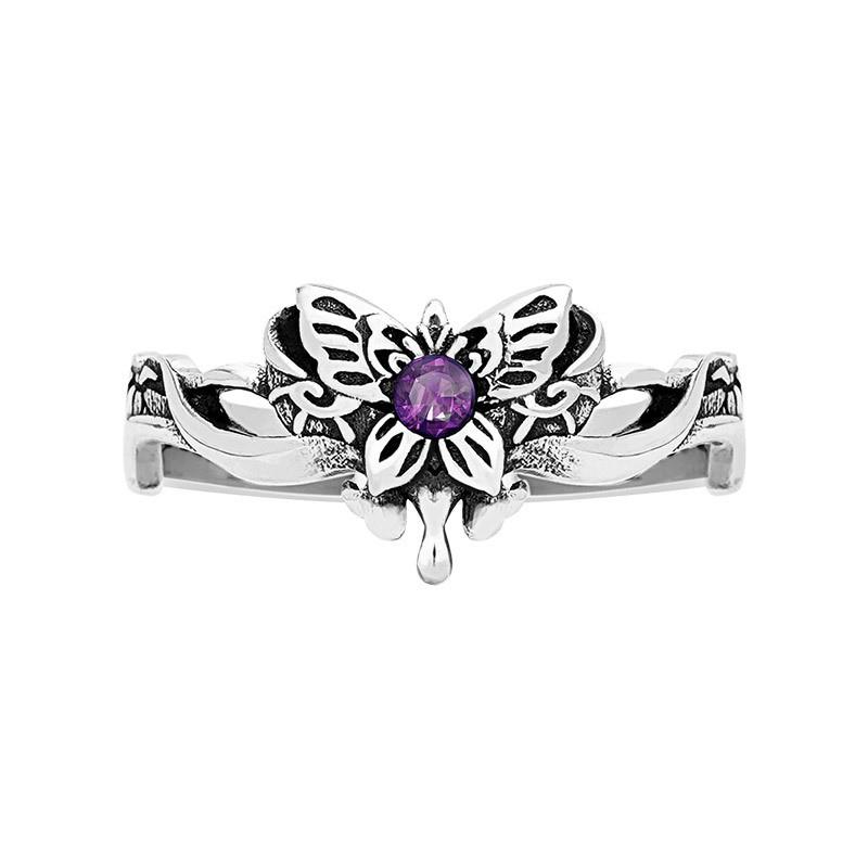 Adjustable Vintage Style Plated Ring With Butterfly Motif Inspired By Anime Character Tian Du Nu