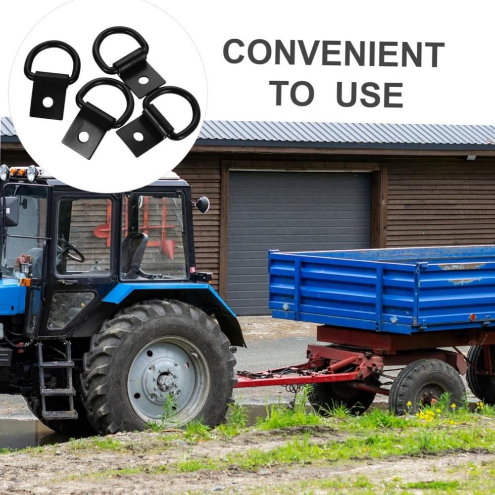 Heavy-Duty Steel D-Ring Tie-Down Anchor Set – 1/4" Thick, 2400 Lbs Capacity, Electrophoretic-Coated, For Trailer, RV, Truck Bed, Garage – 4/8 Pack