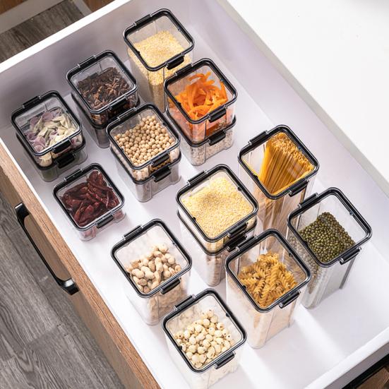 Uzavřená plechovka Transparentní velkokapacitní PP viditelná nádoba na skladování potravin pro domácnost