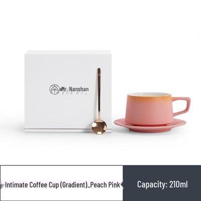Nanshan Mr. Ceramic Breakfast Coffee Mug with Saucer & Spoon Gift Set