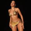 Skinny Ins Stil Europäischer Und Amerikanischer Badeanzug Modischer Und Sexy Träger Riemenlos Dreiteiliger Bikini