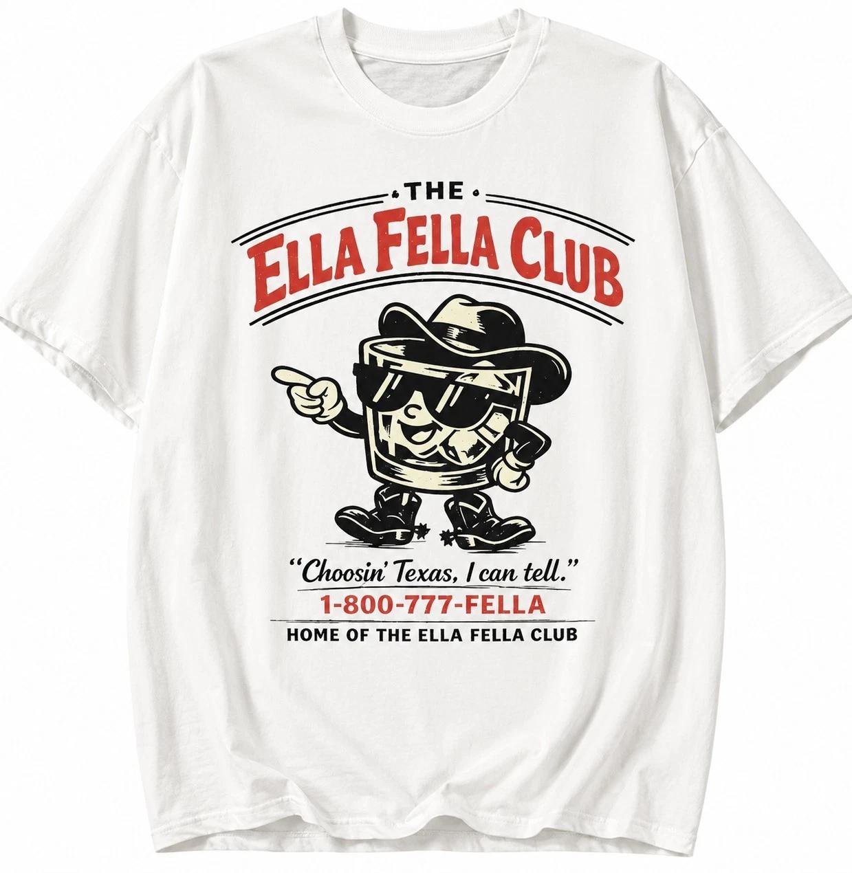 The Ella Fella Club Vintage T-T-Shirt - Retro 90s Mascot Streetwear Tee 4XL