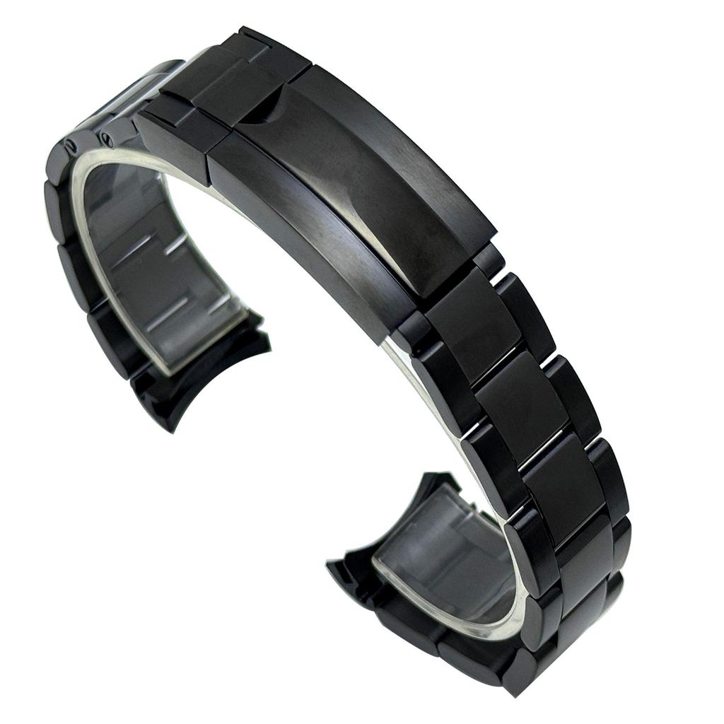 Roestvrij Staal Gebogen Eind Horlogeband, Past op Rolex Submariner Drie-Schakel Serie, 20mm, met Veiligheidssluiting.