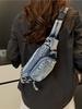 Bolsas de Cintura com Zíper em Jeans 2026 Mais Vendidas Nylon Cor Sólida Estilo Neutro Casual Bolsa de Peito Macia Versátil Simples Bolsas Transversais