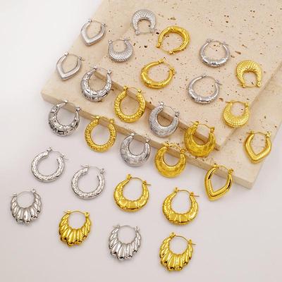 18K Gold Plated Geometric Titanium Steel U-Shaped Earrings - High-End, Lightweight, and Versatile Fashion Accessory