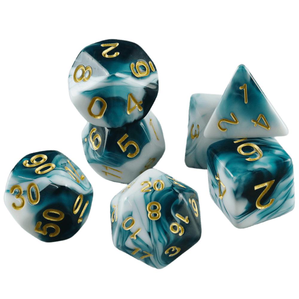 Multi-sided Digital DiceDND Game Dice 7pcs Polyhedral Double Colors Dice with Tube for RPG Board Game Party Supplies