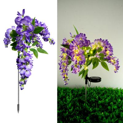 Artificial Flower Light Outdoor Decorative Solar Lamp with Light Sensor Auto ON/OFF Waterproof Solar Powered Pathway LED Stake Lamp