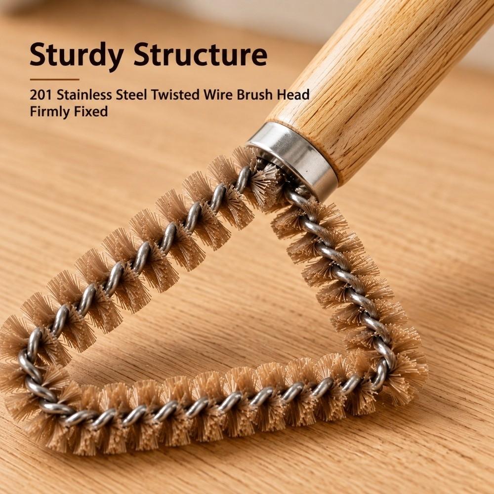 Hard Bristles Gap Cleaning Brush Wooden Handle Corner Cleaning Brush Kitchen & Bathroom Use