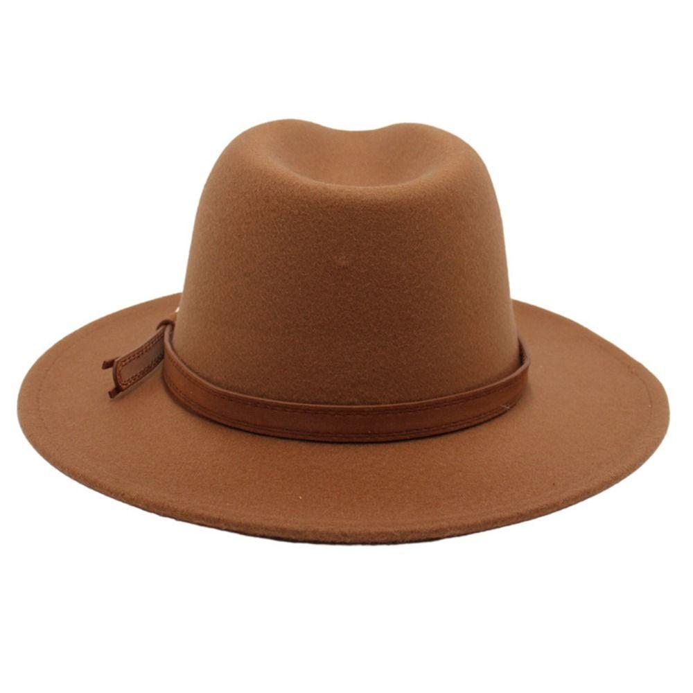 Artificial Suede Western Cowboy Hat Tibetan Style Jazz Fedora Hats Outdoor Riding