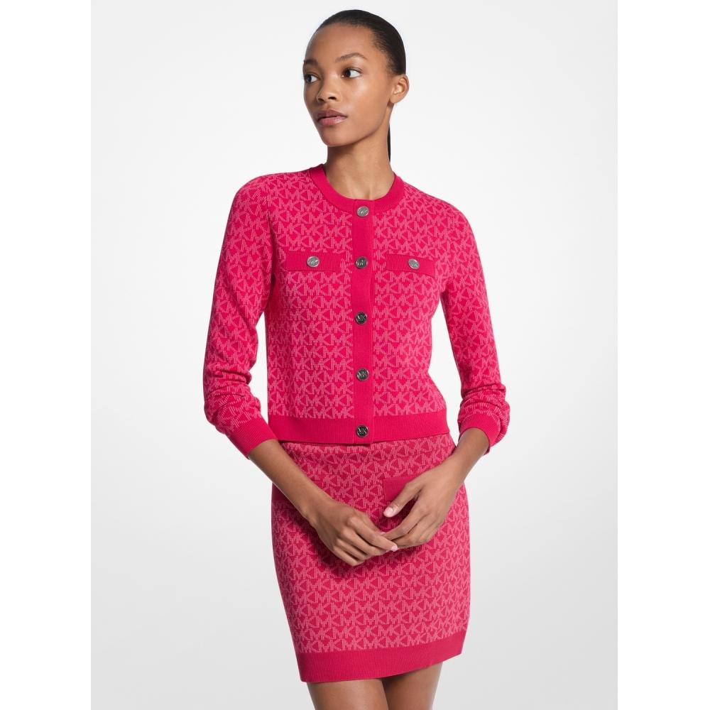 

Укороченная куртка жаккардовая с логотипом Michael Kors Js5616vhhz3458 Темно-малиновый XS