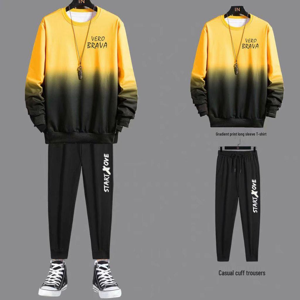 Pánská trendy jarní/podzimní ležérní sportovní svetrová souprava