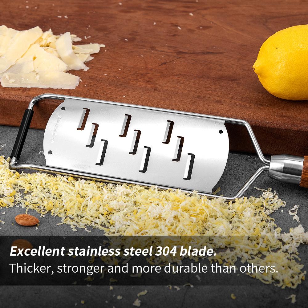 Stainless Steel Kitchen Tools Lemon Planer Cheese Planer Solid Wooden Handle Series-Fine Tooth Planer Parmesan Zester Chocolate