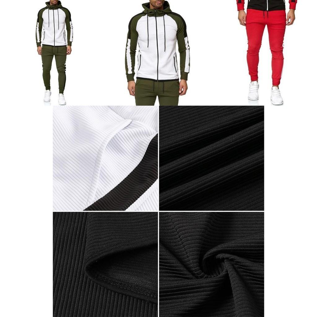 Stylish Men's Tracksuit Jogging Hoodie Coat Jacket With Zipper And Adjustable Pants Set For Activewear