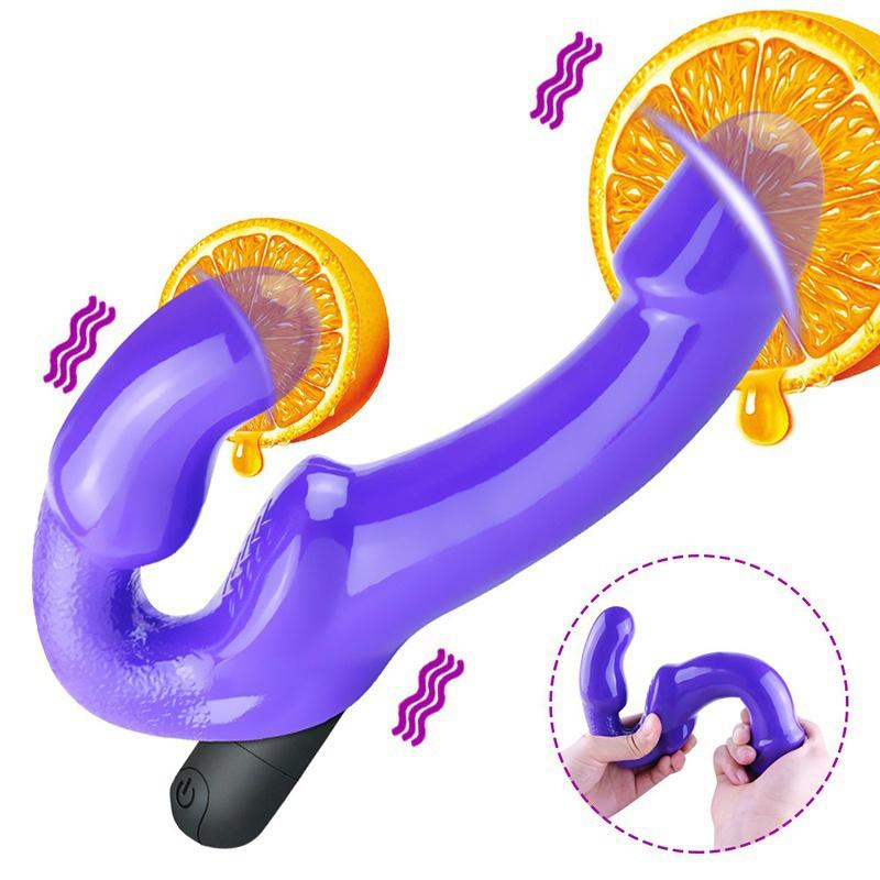 Strapless Strap-on Dildo Vibrator for Couples Strapon for Lesiban Wireless Remote Control Double-heads Vibrator Adult Sex Toys