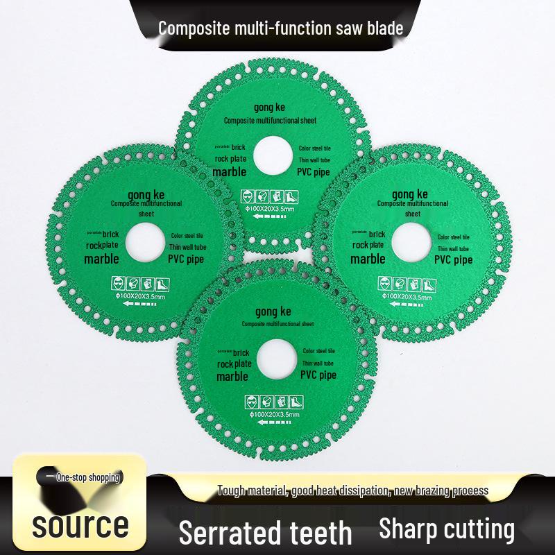 

Composite Multi-Functional Saw Blade for Cutting Tile, Rock, Marble, Steel, and Metal with an Angle Grinder