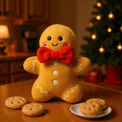 Decorazioni per l'albero di Natale: Peluche Omino di Pan di Zenzero e Simpatico Cuscino Decorativo Festivo