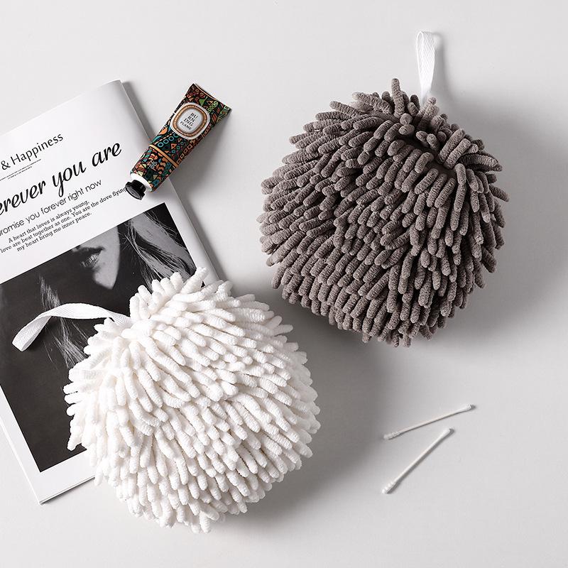 Thickened Chenille Absorbent Lint-Free Hanging Hand Towel for Kitchen & Bathroom.