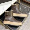 Snow boots fleece thickened short boots Korean version warm thick sole heightening non-slip warm cotton shoes