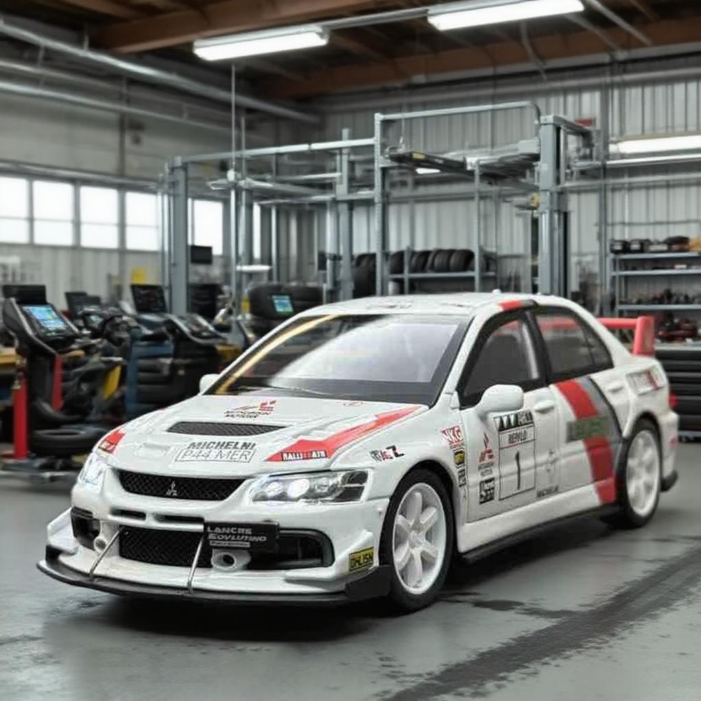 1/32 Mitsubishi Lancer Evolution EVO WRC Alloy Model Car Toy Diecasts Metal Casting Sound and Light Car Toy for Children Vehicle